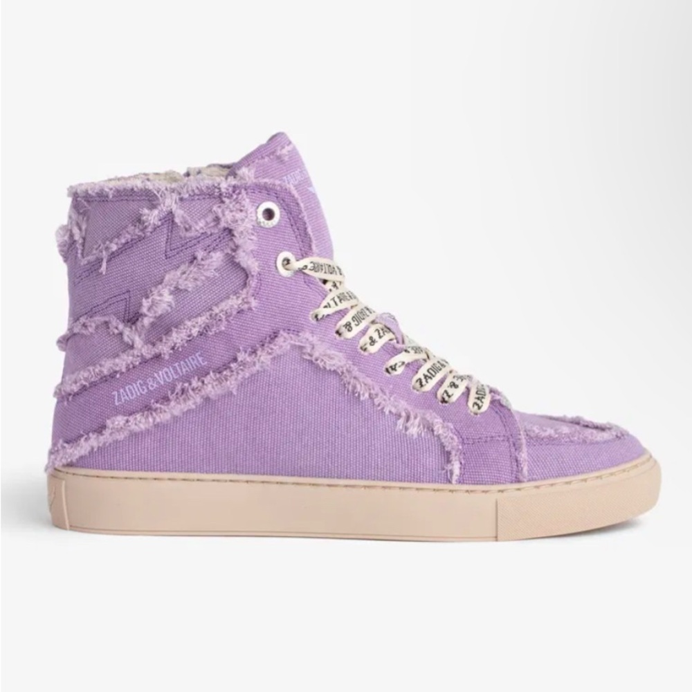 Zadig & Voltaire high flash canvas boomerang 39 (8/8.5 US) retail $398 BNIB